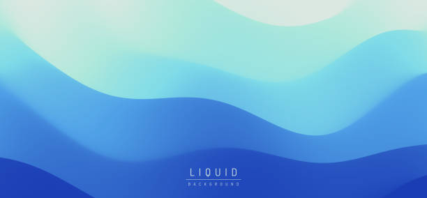 istock Blue abstract ocean seascape. Sea surface. Realistic landscape with waves. Nature background. Cover design template. 3d vector illustration for banner, flyer, poster or brochure. 2203095000