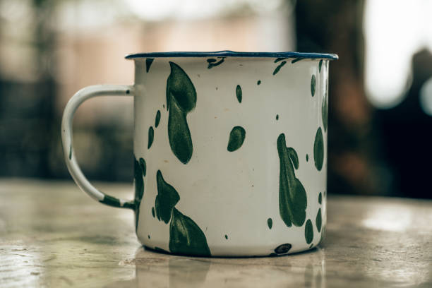 A glass made from tin cans is very typical of villages in Java, Indonesia.