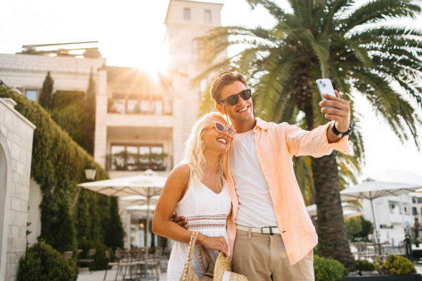Summer selfie stock photo