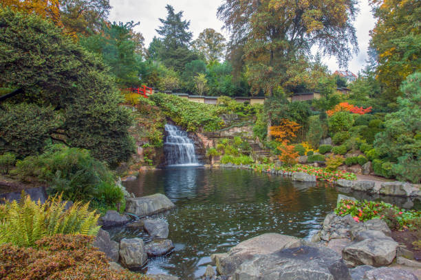 istock Awe waterfall and autum leaf colot in Kaiserslauter- late October 2203108893