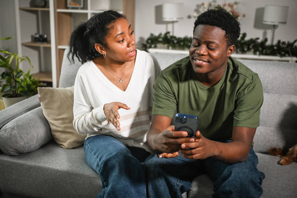 istock Young couple in a quarrel 2203109025