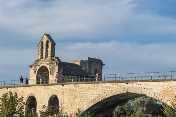 view of the Avignon bridge in summer