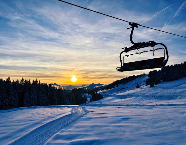 istock Winter Sunset in Morzine-Avoriaz 2203123073