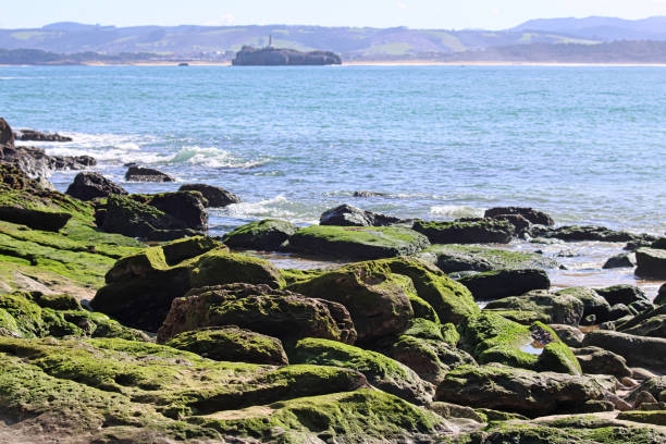 Rocky coast next to the sea.