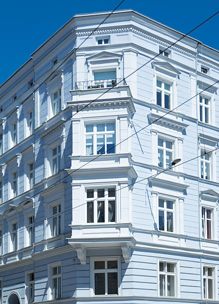 istock beautiful blue  ancient urban building in sunny day 2203127546