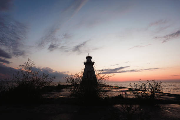 A scenic shot of a lighthouse during sunset. Shot with a Canon 5D Mark IV.