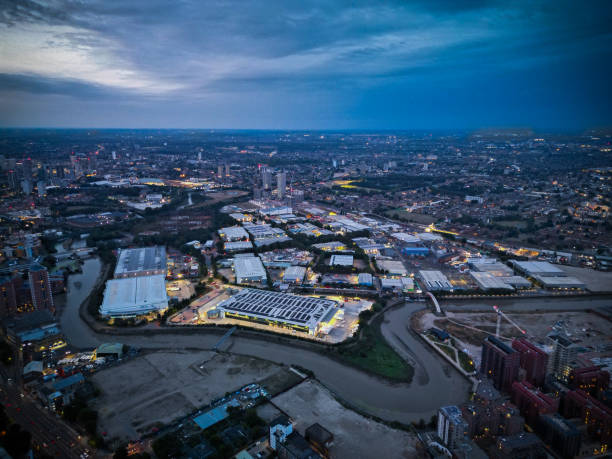 istock Aerial view London Factories 2203132666