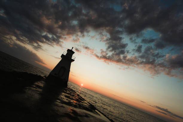 A scenic shot of a lighthouse during sunset. Shot with a Canon 5D Mark IV.