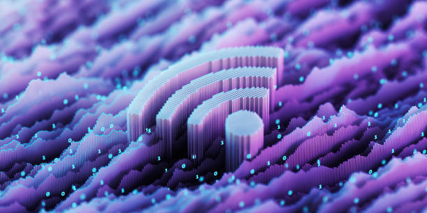 istock Wi-Fi network technology on futuristic digital landscape with glowing data 2203138946