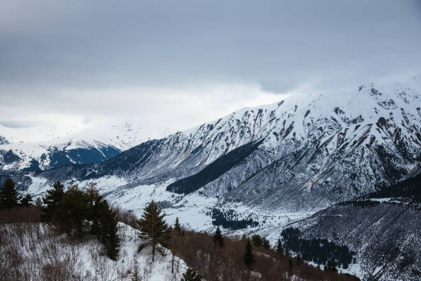 istock Cloudy mountain scenery in Caucasus mountains , Georgia. 2203140198