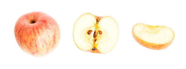 istock Fresh apple fruit sliced isolated on white background, Red apple 2203148052