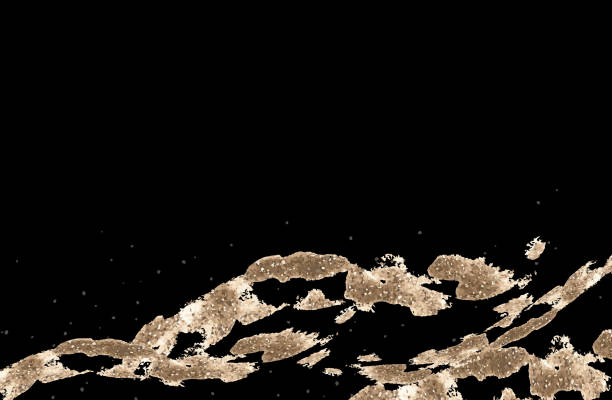 istock Japanese style black x gold background vector illustration material Brush gold leaf 2203156303
