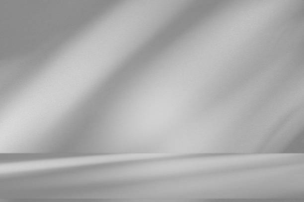 istock Wall interior background, studio and backdrops show products.with shadow from window color white . background for text insertion and presentation product 2203162246