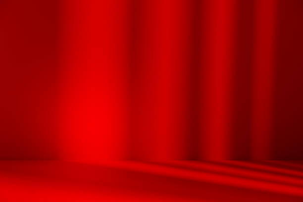 istock Wall interior background, studio and backdrops show products.with shadow from window color red . background for text insertion and presentation product 2203162269