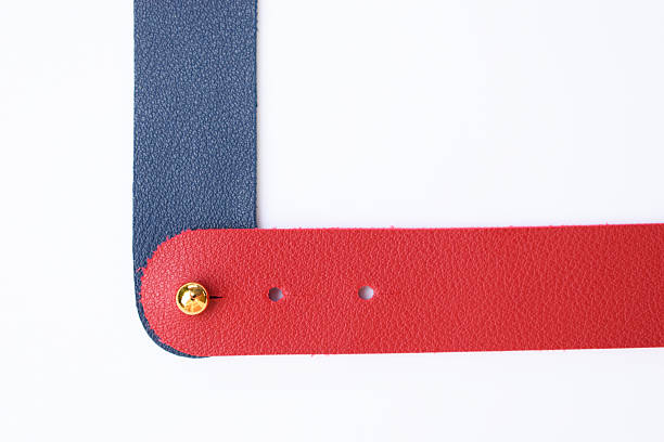 istock dark blue and red leather strap isolated on white background 2203165045