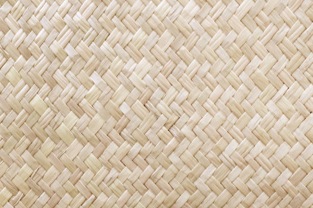istock Pattern of reed weaving mat with vintage style for background and design art work. 2203177986