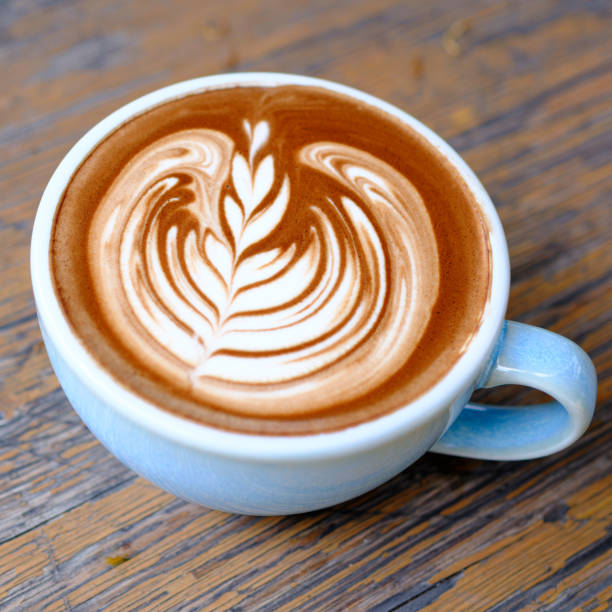 hot mocha on the table in coffee shop