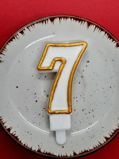 istock Number 7 birthday candle. 2203190880