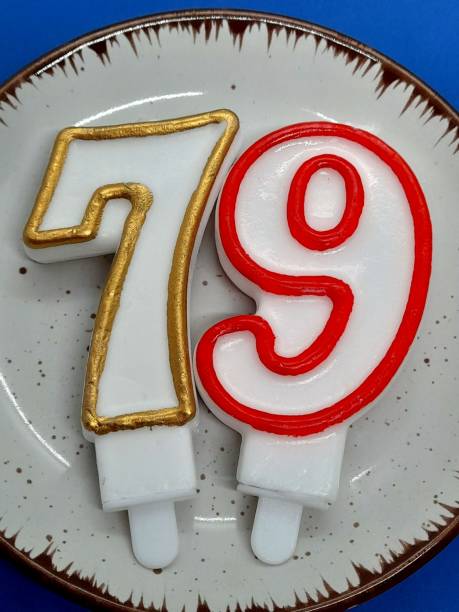 istock Number 79 birthday candle 2203193222
