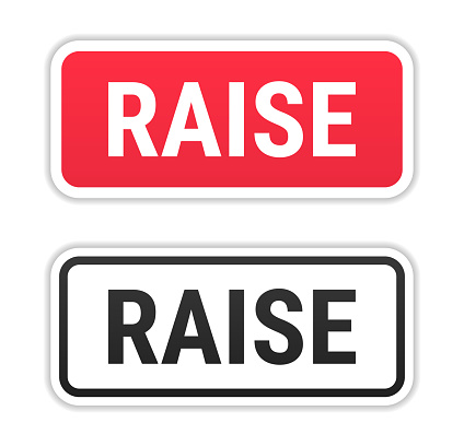 Raising Red Raise Red And Black Labels On White Background Stock Illustration ...