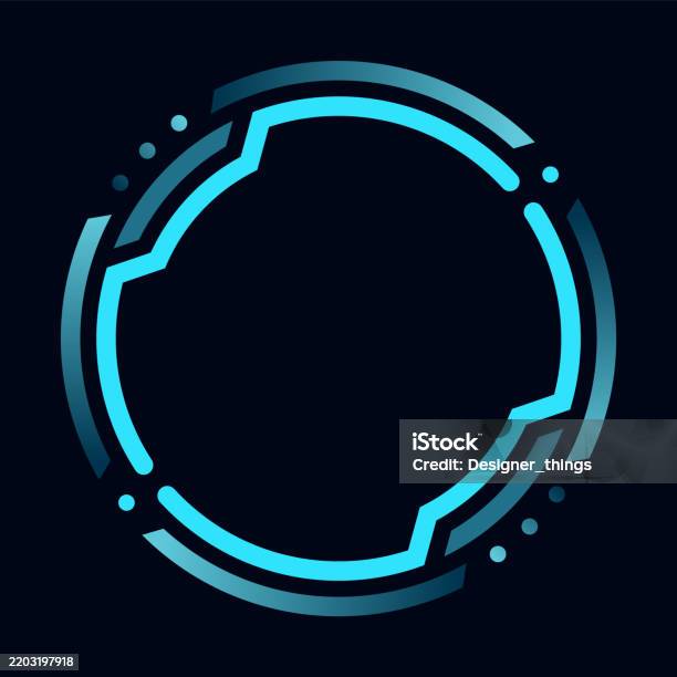 Ilustración de Hud Round Frame Or Border Sci Fi Circular Neon Element ...