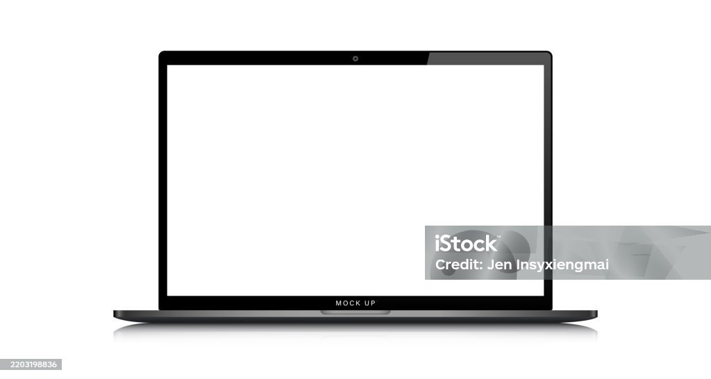 Isolate Display 3d Laptop Isolate Blank Screen Display Mockup Pc Notebook Vector On ...
