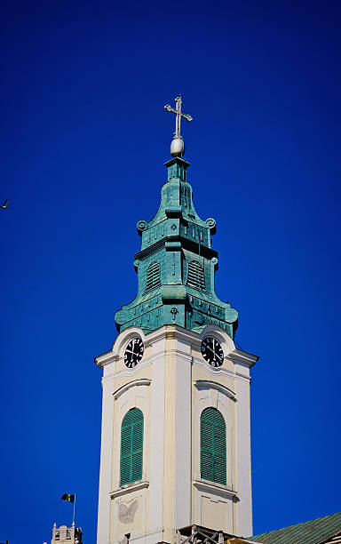 istock Serbian church on the Romanian square 2203199304