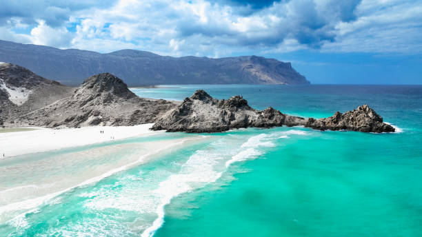 Stunning Socotra landscape with turquoise waters and dramatic rock formations