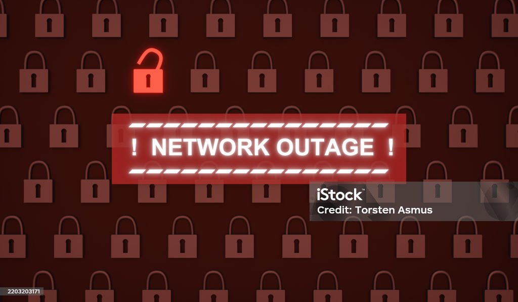 Bad Network Sign Network Outage Warning Sign Stock Illustration - Download Image Now ...