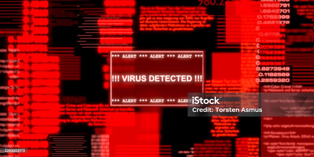 Computer Virus Warning Sign Coluring Virus Detected Warning Sign Stock Illustration - Download Image Now ...
