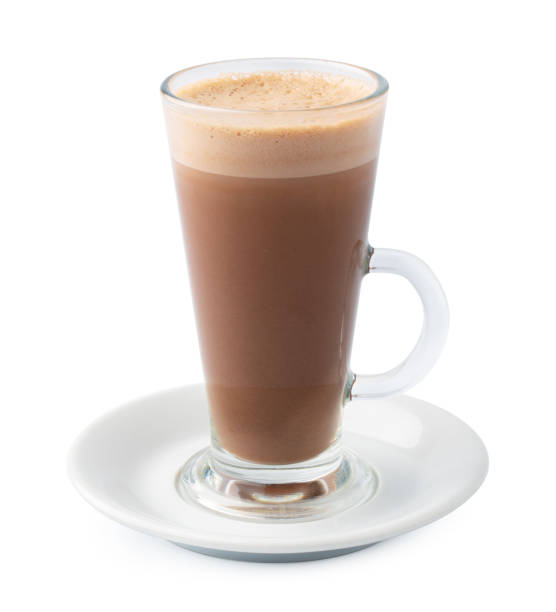 istock Mocha coffee drink at cup isolated on white 2203206930
