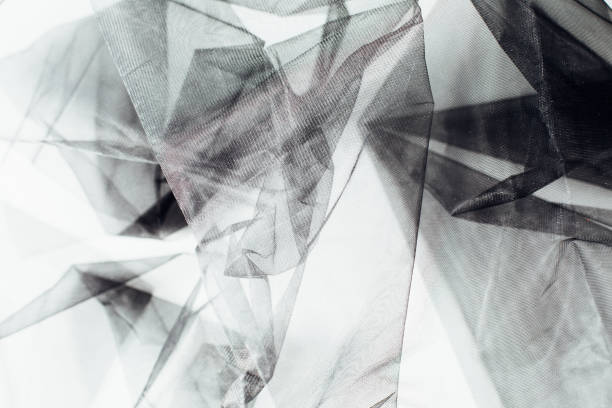 Abstract Geometric Art with Layered Semi-Transparent Gray and White Textures