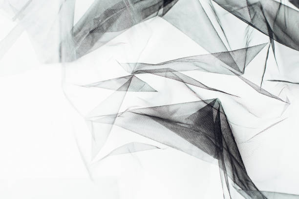 istock Abstract Black and White Fabric Texture with Soft Flowing Shapes and Patterns 2203212362