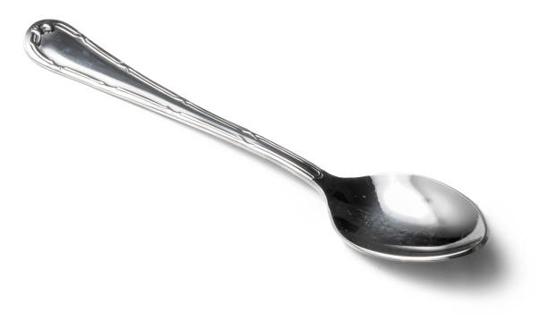 istock Stainless cutlery spoon isolated on white background 2203213045
