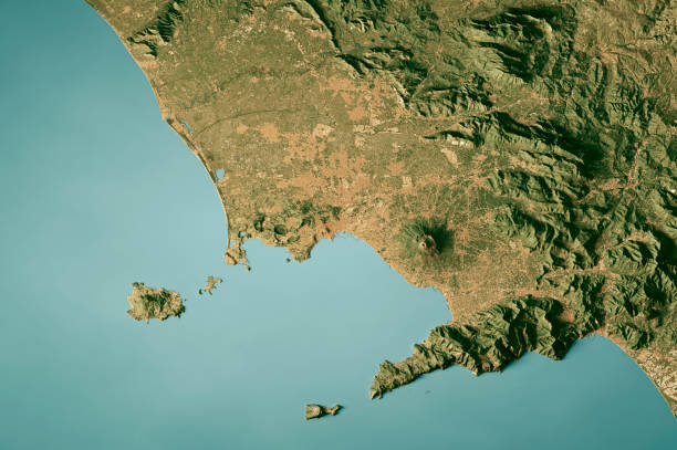 istock Napoli Satellite Topographic Map 3D Render True Color 2203213356