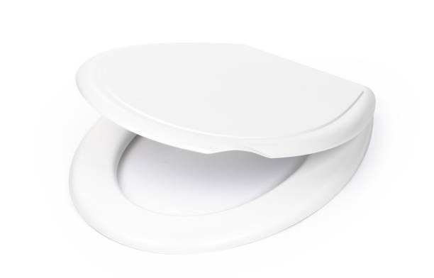 istock White toilet seat isolated on white background 2203215071