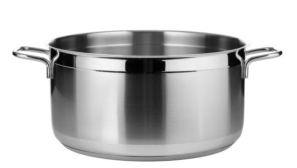 istock Stainless steel pot isolated on white background 2203218354