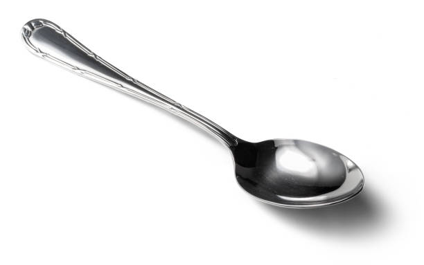 istock Stainless cutlery spoon isolated on white background 2203221942
