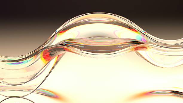 istock An abstract background featuring elegant and modern 3D rendering of warm-colored rainbow refracted light through curved glass, conveying a sense of delicacy and luxury. 2203224870