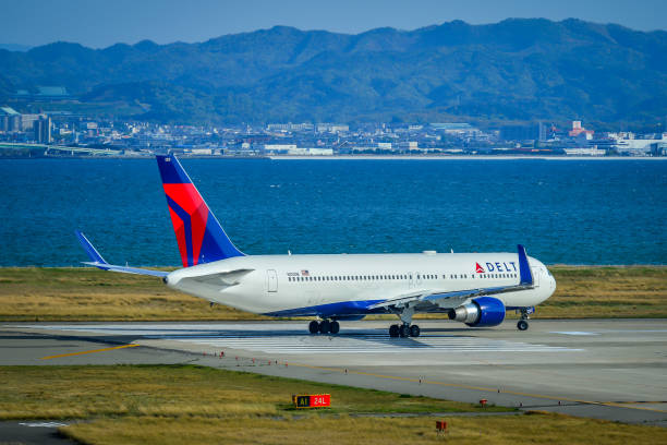 Osaka, Japan - Apr 18, 2019: N1200K Delta Air Lines Boeing 767-300ER at Osaka Kansai Airport (KIX) in Japan.