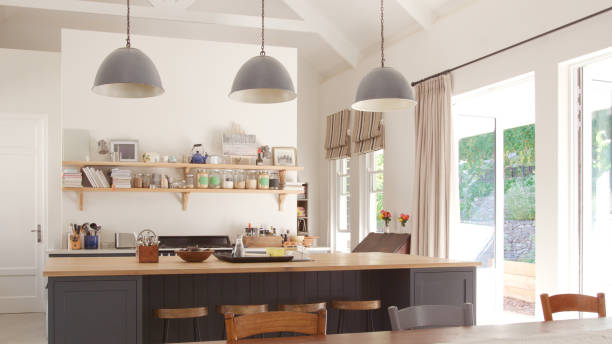 istock Interior Of Stylish Modern Kitchen Dining Room With No People 2203230167