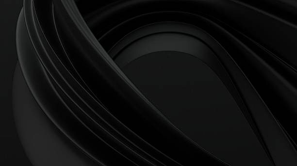 istock An abstract background of elegant and modern 3D rendering, featuring a black matte surface that conveys a chic atmosphere and contemporary delicacy through curves. 2203232478