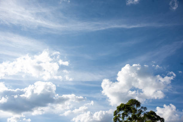 Sky with many clouds on a sunny day in the countryside