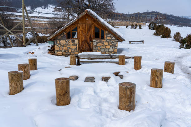Vacation spot, spring, march, snow, mountain vacation camp