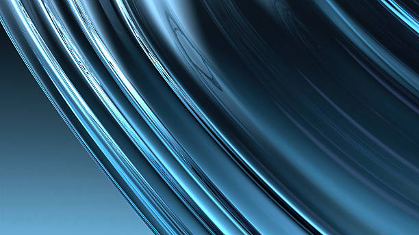 Blue glass wavy plate dark background luxury contemporary art Elegant Modern 3D Rendering abstract background
