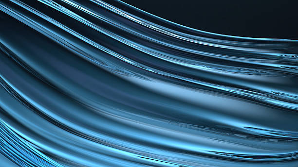 istock Elegant and Modern 3D Rendering Abstract Background Representing Modern Art Curve Artistry with Blue Glass Curved Board Dark Background 2203240008