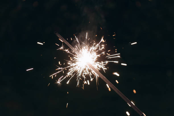 sparkler closeup view in night