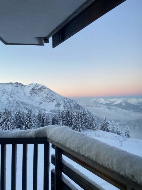 istock french alpes covered in snow during sunrise 2203243062