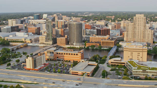 istock Grand Rapids Aerial View with Urban Skyline and River 2203243682