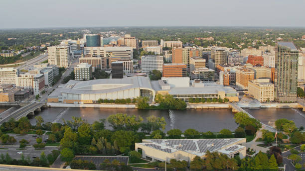 istock Aerial View of Grand Rapids Downtown Skyline with River 2203243684